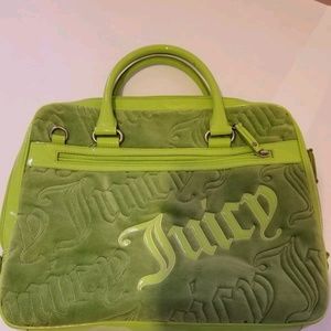 Juicy Couture Velour Green Laptop Messenger Bag